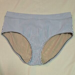 Classic Striped Bikini Bottom - Green and White